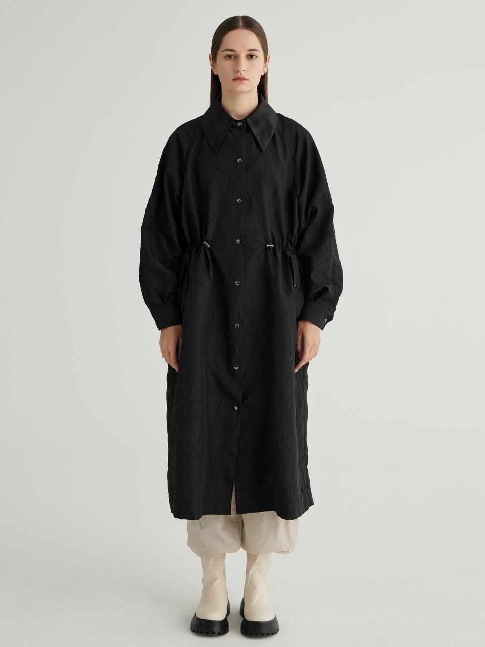 71to96 Collar Point Loose Fit Safari Jumper [Black]