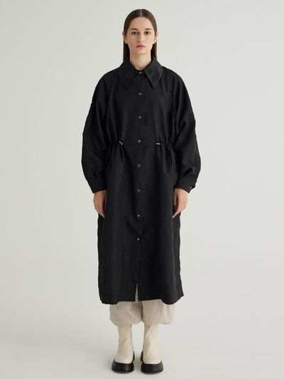 71to96 Collar Point Loose Fit Safari Jumper [Black]