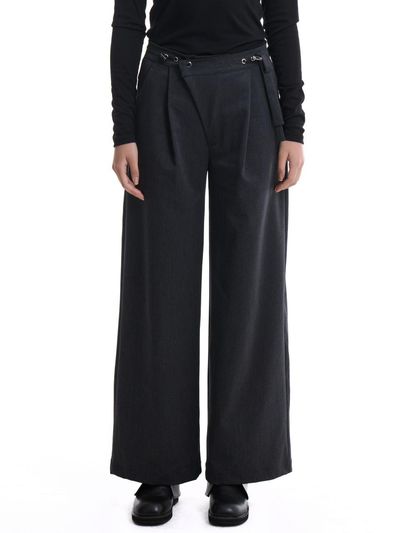 71to96 Daenggi Oblique Wool Trousers (Charcoal)