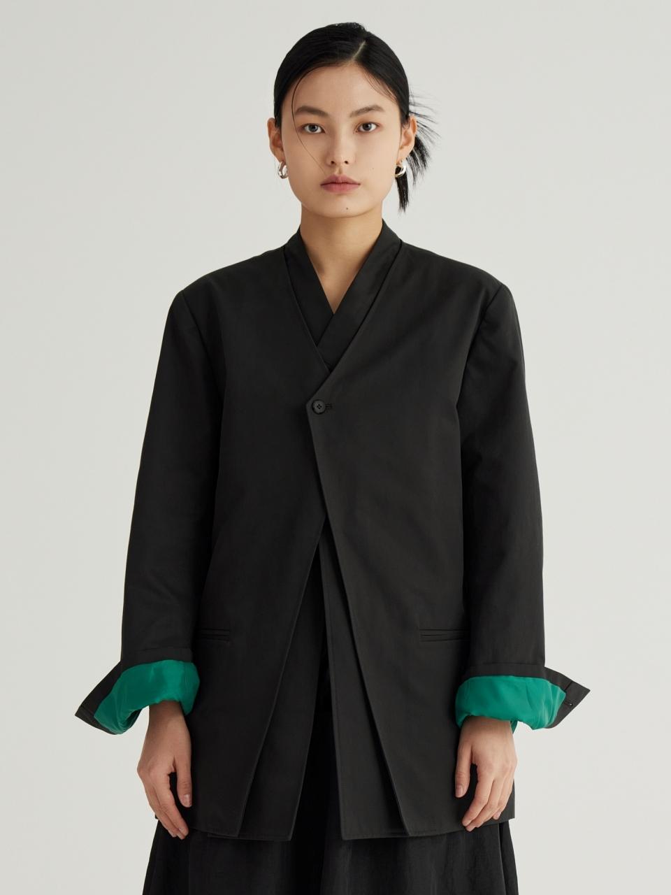 71to96 Detachable Semi-overfit One Button Jacket [Charcoal]