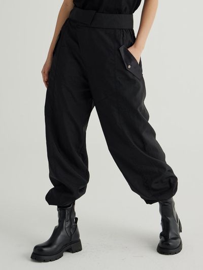 71to96 Oblique Two-way String Hanbok Pants [BLACK]