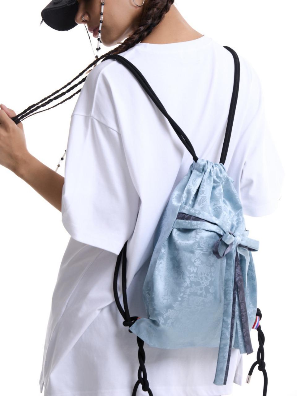71to96 Ribbon String Backpack [Blue]