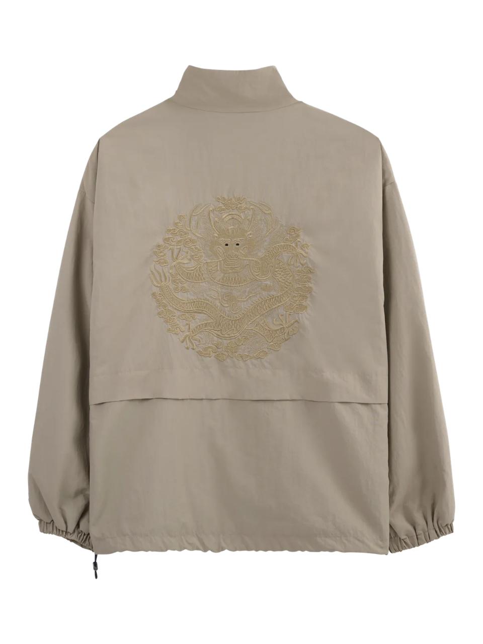 71to96 Traditional Embroidered Oversized High Neck Jumper [Beige]
