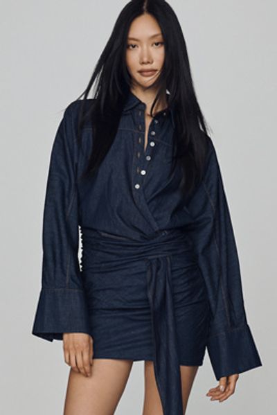 7 For All Mankind 100% Cotton Collared Mini Dress