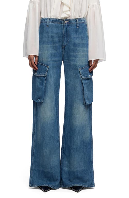 7 For All Mankind 7 For All Mankind Lotta High Waist Wide Leg Cotton & Linen Cargo Jeans