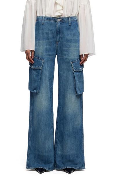 7 For All Mankind 7 For All Mankind Lotta High Waist Wide Leg Cotton & Linen Cargo Jeans