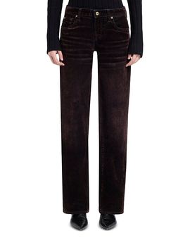 7 For All Mankind 7 For All Mankind Low Rise Straight Jeans in Flock Brown