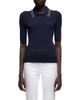 7 For All Mankind 7 For All Mankind Piped Collar Short Sleeve Polo Sweater - 1