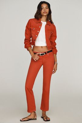 7 For All Mankind Cigarette Low-Rise Straight-Leg Jeans