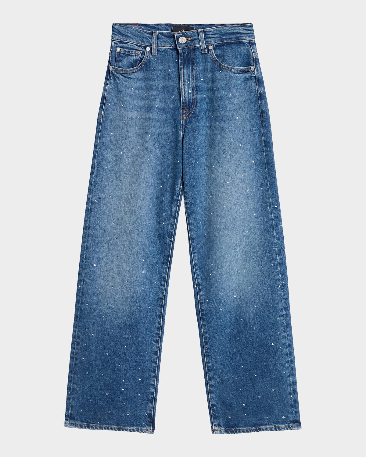 7 for all mankind Stovepipe Embellished Straight-Leg Jeans