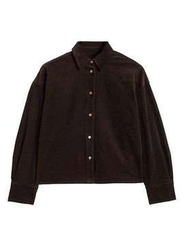 7 For All Mankind Women's Nina Cropped Corduroy Shacket