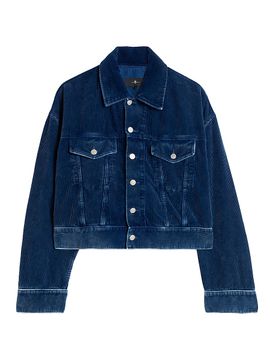 7 For All Mankind Women's Oli Cropped Trucker Jacket
