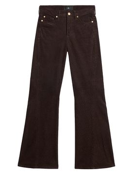 7 For All Mankind Women's Twisted Dojo Tailorless Flared Corduroy Pants