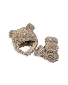 7am Enfant 7AM Enfant Unisex Le Cub Teddy Mitten & Hat Set
