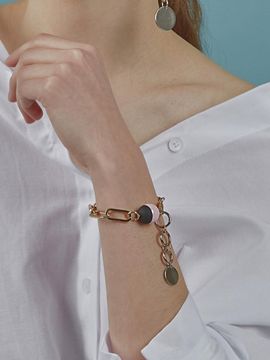 803STUDIO Paris Pink Ball Mix Chain Bracelet