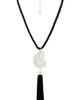 8 Other Reasons 8 Other Reasons Bold Shell Pendant And Long Tassel Accent Statement Necklace - 1