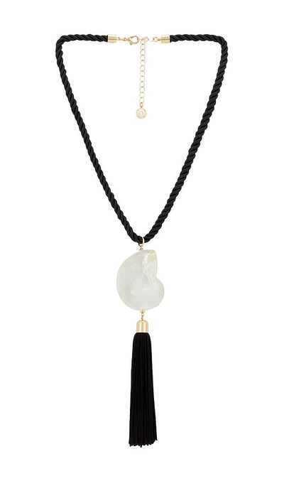 8 Other Reasons 8 Other Reasons Bold Shell Pendant And Long Tassel Accent Statement Necklace