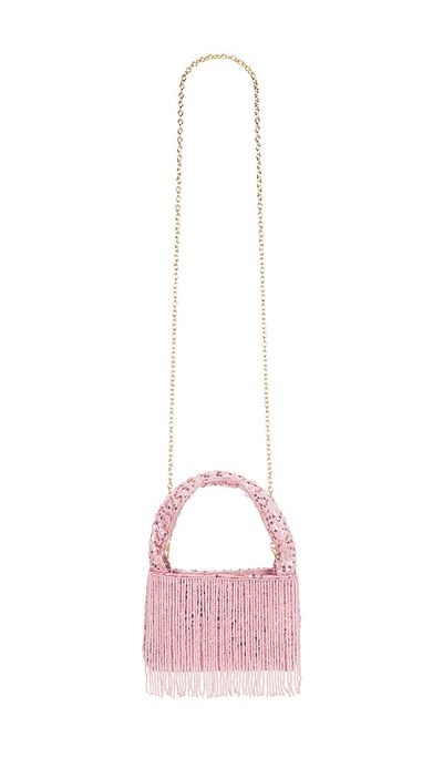8 Other Reasons 8 Other Reasons Compact Sequin Bag With Cascading Frin