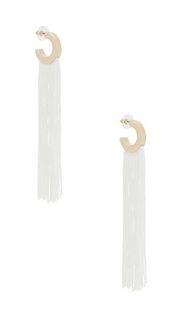 8 Other Reasons 8 Other Reasons Long Flowing Tassels Hoop Earrings