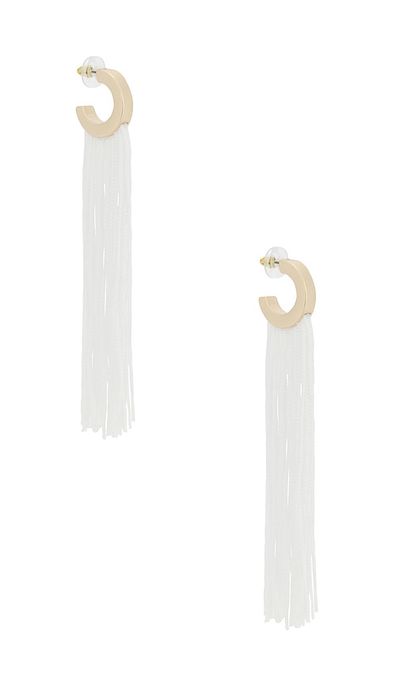 8 Other Reasons 8 Other Reasons Long Flowing Tassels Hoop Earrings