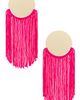 8 Other Reasons 8 Other Reasons Round Top & Flowing Fringe Tassel Statement Earrings - 1