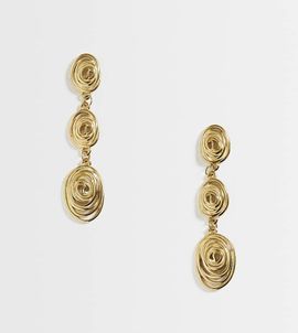 8 Other Reasons 8 Other Reasons swirl drop statement earrings in 18k gold plated