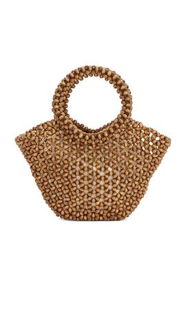 8 Other Reasons 8 Other Reasons Wood Bead Tote Rounded Top Handle Bag