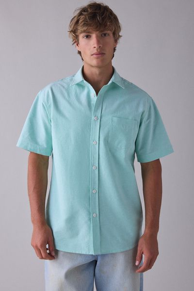925 Originals 925 Originals Directors Oxford Shirt Top in Sea Green, Men's at Urban Outfitters