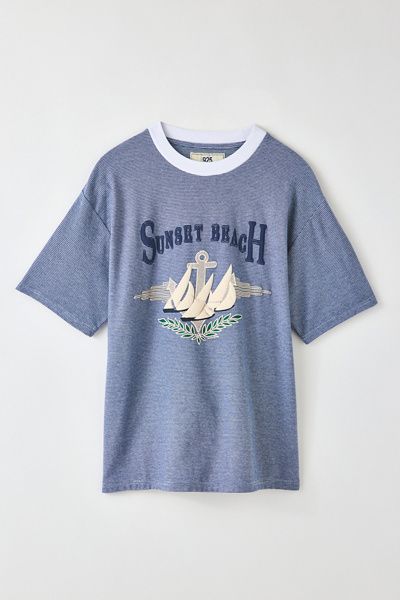 925 Originals 925 Originals Sunset Beach Graphic Tee in Navy, Men's at Urban Outfitters
