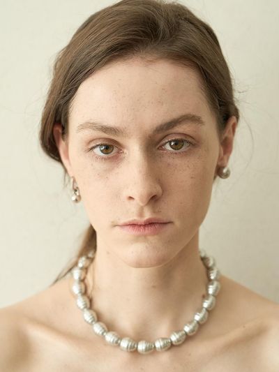 A BIT MOR Silver Silkworm Pearl Necklace