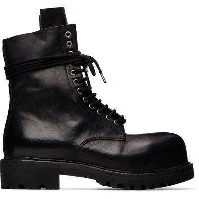 A DICIANNOVEVENTITRE A DICIANNOVEVENTITRE Black Fiore Prisma Combat Z Boots