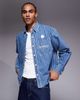 AAPE BY A BATHING APE® Aape by A Bathing Ape aape now denim long sleeve shirt in blue and white stripes-Multi - 1
