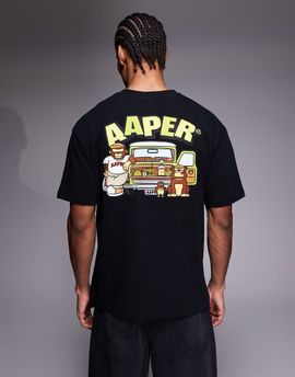 AAPE BY A BATHING APE® Aape By A Bathing Ape AAPER T-shirt in black with back print