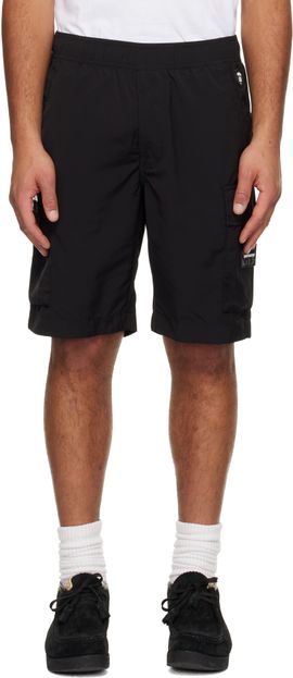 AAPE by A Bathing Ape AAPE by A Bathing Ape Black 'AAPENOW' Moonface Logo Cargo Shorts