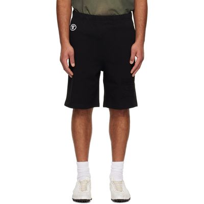 AAPE by A Bathing Ape AAPE by A Bathing Ape Black 'AAPEUNVS' Moonface Logo Sweat Shorts