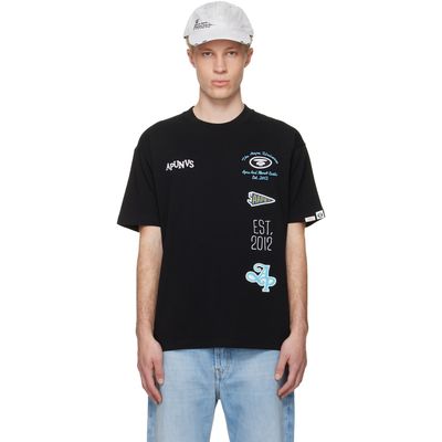 AAPE by A Bathing Ape AAPE by A Bathing Ape Black 'AAPEUNVS' Multi-Logo T-shirt