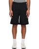 AAPE by A Bathing Ape AAPE by A Bathing Ape Black Reversible Moonface Logo Sweat Shorts - 1