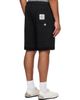 AAPE by A Bathing Ape AAPE by A Bathing Ape Black Reversible Moonface Logo Sweat Shorts - 3