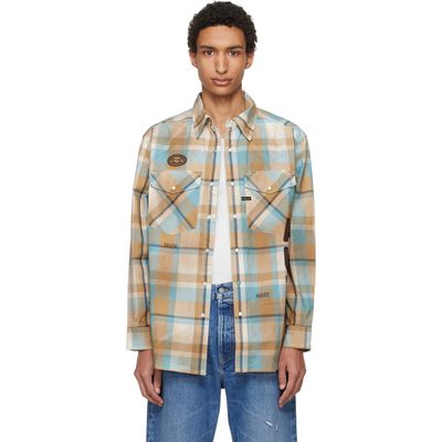 AAPE by A Bathing Ape AAPE by A Bathing Ape Blue & Beige Main Long Sleeve Shirt