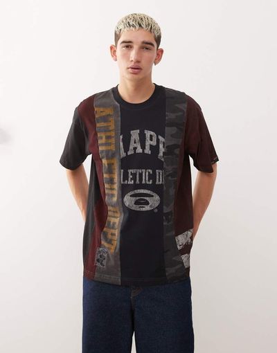AAPE BY A BATHING APE® Aape by A Bathing Ape boxy oversized spliced T-shirt in multi