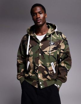 AAPE BY A BATHING APE® Aape by A Bathing Ape button up hoodie in all over camo print-Multi