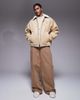AAPE BY A BATHING APE® Aape by A Bathing Ape faux suede chore jacket in beige with faux fur lining-Neutral - 2