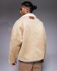 AAPE BY A BATHING APE® Aape by A Bathing Ape faux suede chore jacket in beige with faux fur lining-Neutral - 3