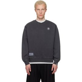AAPE by A Bathing Ape AAPE by A Bathing Ape Gray 'AAPENOW' Moonface Crew Neck Sweatshirt