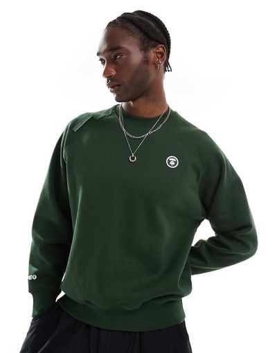 AAPE BY A BATHING APE® Aape By A Bathing Ape heart crew neck sweatshirt in dark green