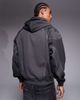 AAPE BY A BATHING APE® Aape by A Bathing Ape heavyweight zip up motocross hooded jacket in washed black - 3
