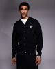 AAPE BY A BATHING APE® Aape by A Bathing Ape knit cardigan in black with back appliqué - 4