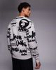 AAPE BY A BATHING APE® Aape by A Bathing Ape knit sweater in gray with all over graffiti print-Multi - 3
