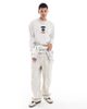 AAPE BY A BATHING APE® Aape By A Bathing Ape logo long sleeve T-shirt with back print in beige-Gray - 4