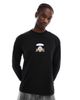 AAPE BY A BATHING APE® AAPE by A Bathing Ape long sleeve logo T-shirt in black-Navy - 2